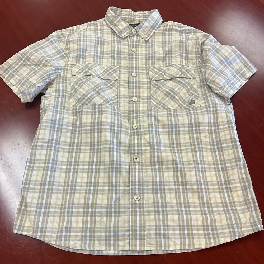 Alaskan Hardgear Green Plaid Outdoor Button Down Shirt sz L EUC